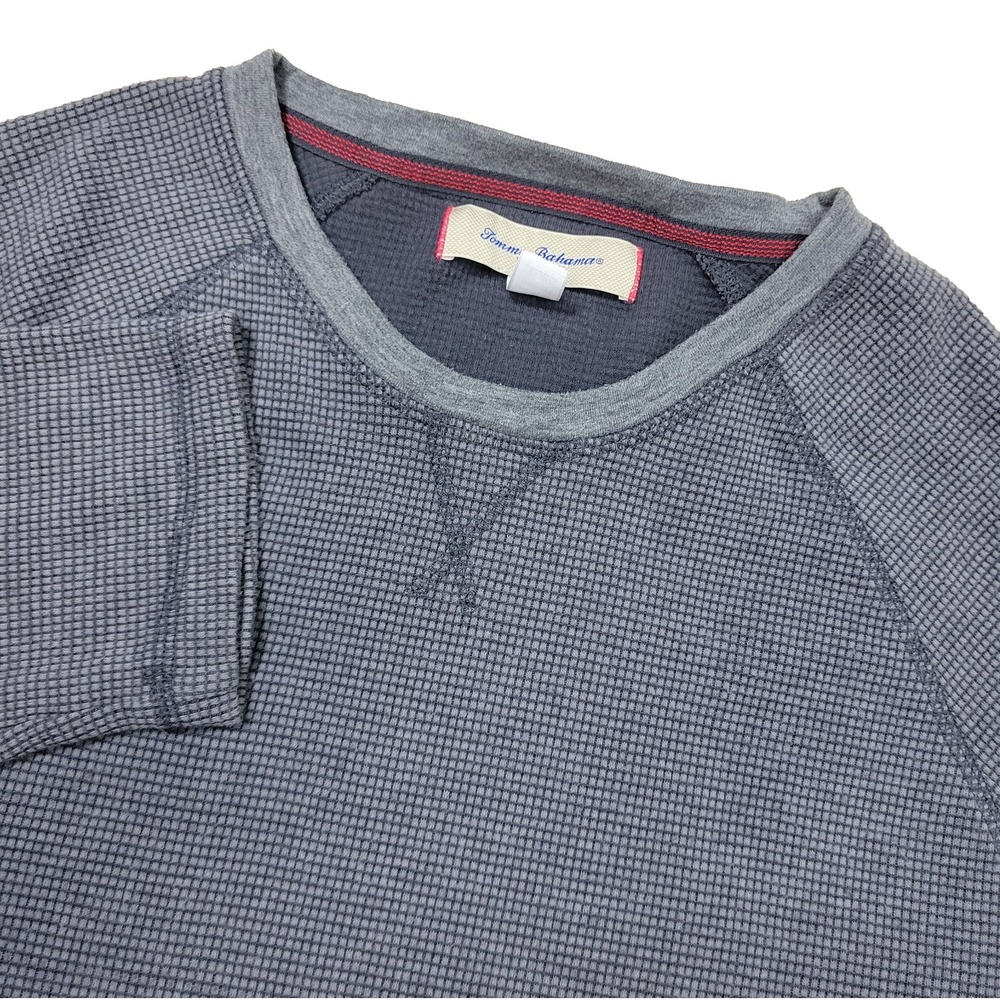 Tommy Bahama Mens XL Gray Stretch Lightweight Long Sleeve Crew Neck‎